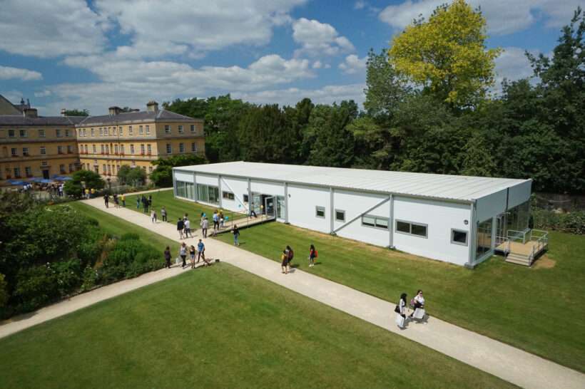 Dual purpose temporary building Trinity College Oxford