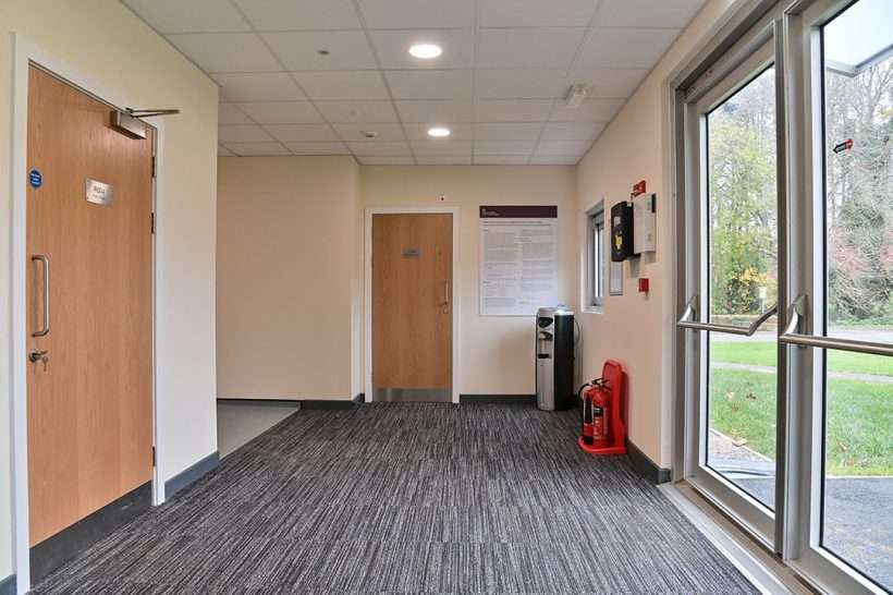 Sports hall Defence Academy Shrivenham Entrance