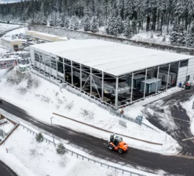 Construction of hospitality structure at full speed for the Biathlon World Cup in Oberhof