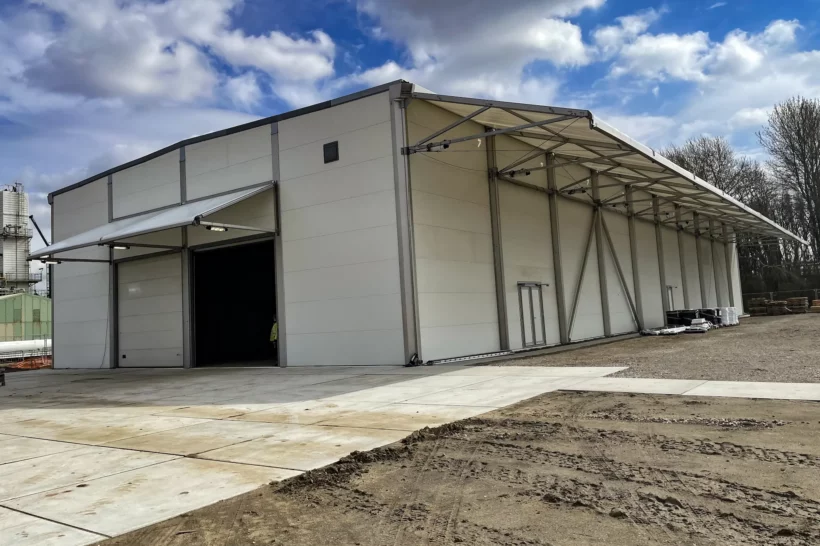 Temporary storage hall in antwerp