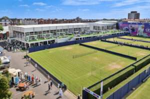 Neptunus structures assembled at The Cinch Championships at Queen’s in West Kensington, London.